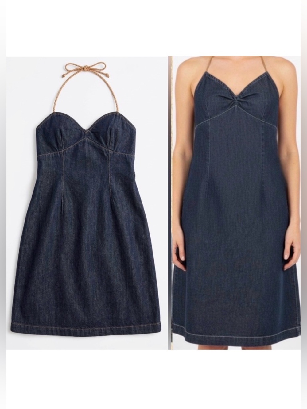 Y2K Tommy Hilfiger Jeans Denim Halter Dress 8